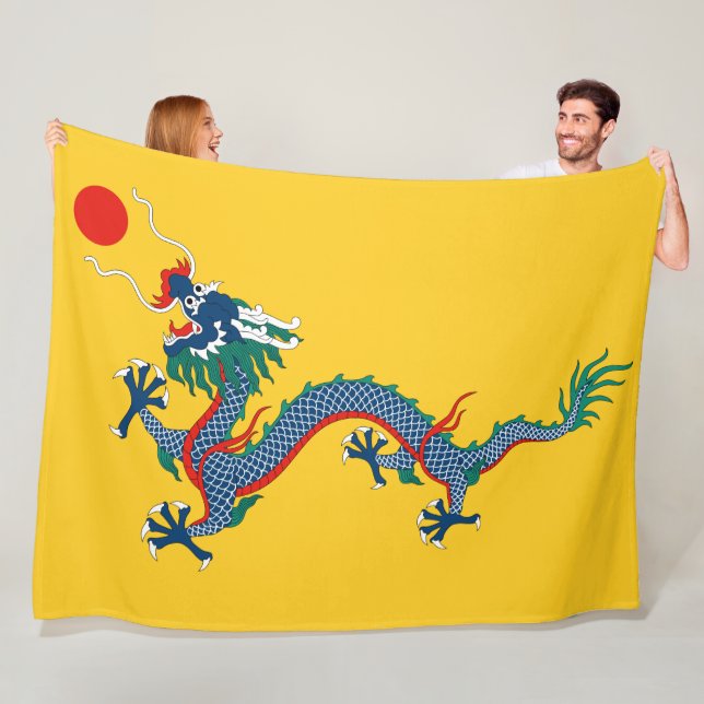 China Qing Dynastie Flag (chinesischer Drache) (as Fleecedecke (Beispiel)