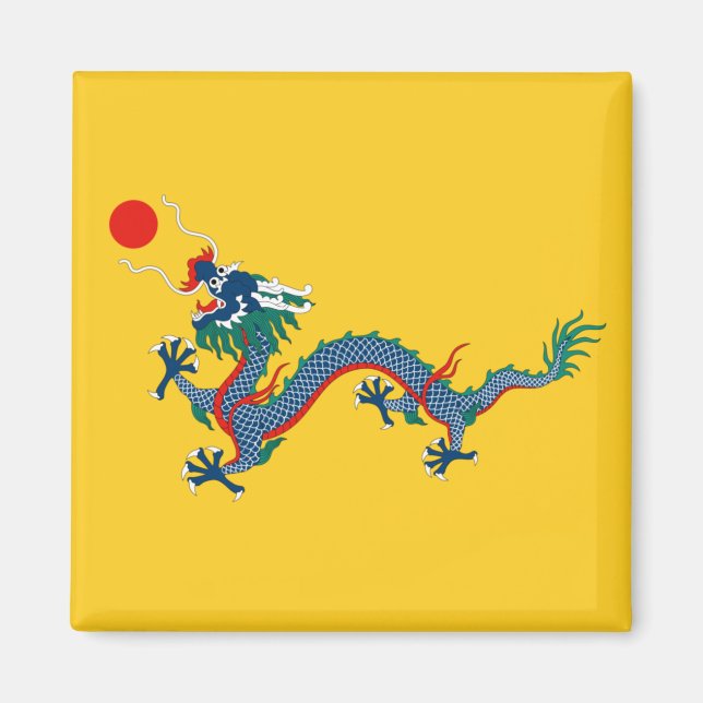 China Qing Dynastie Flag (chinesischer Drache) (as Magnet (Vorne)