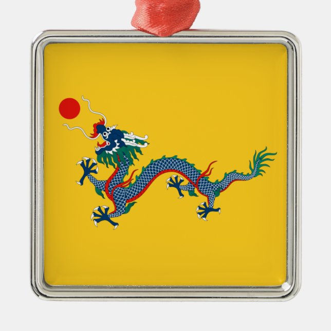 China Qing Dynastie Flag (chinesischer Drache) (as Ornament Aus Metall (Vorne)