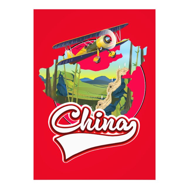 China Reiseplan Logo Fotodruck (Vorne)