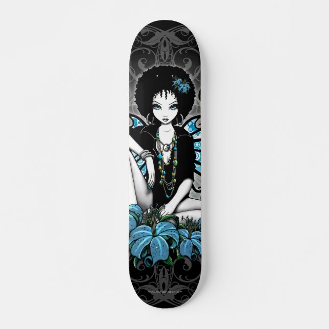 "China" Retro Lilly Yin Yang feenhafter Skateboard (Vorne)