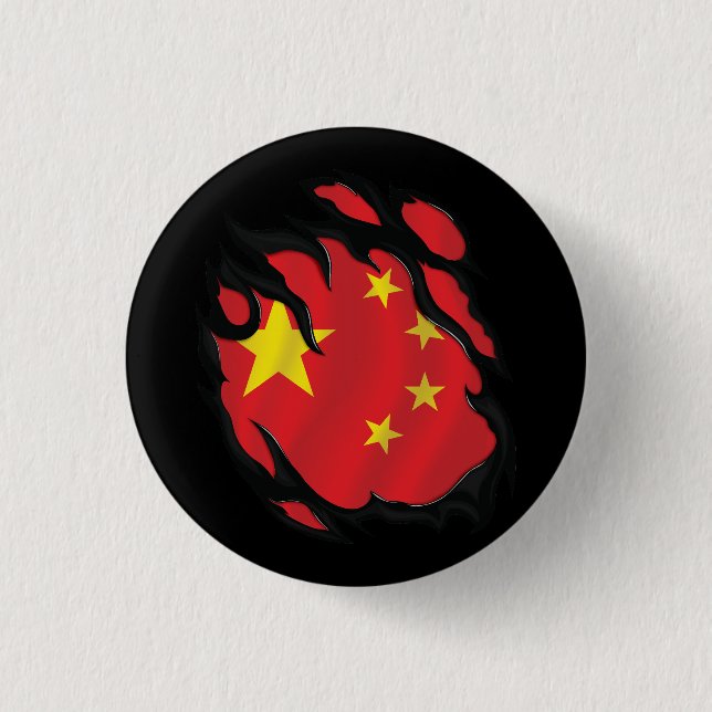 China-Rippfahne Button (Vorderseite)