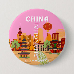 China Shanghai Reise Kunst Button