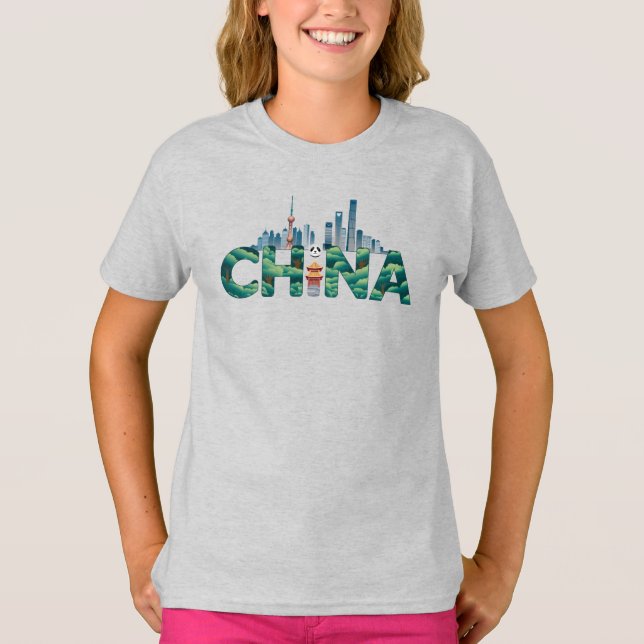China Shanghai Temple Panda T-Shirt (Vorderseite)