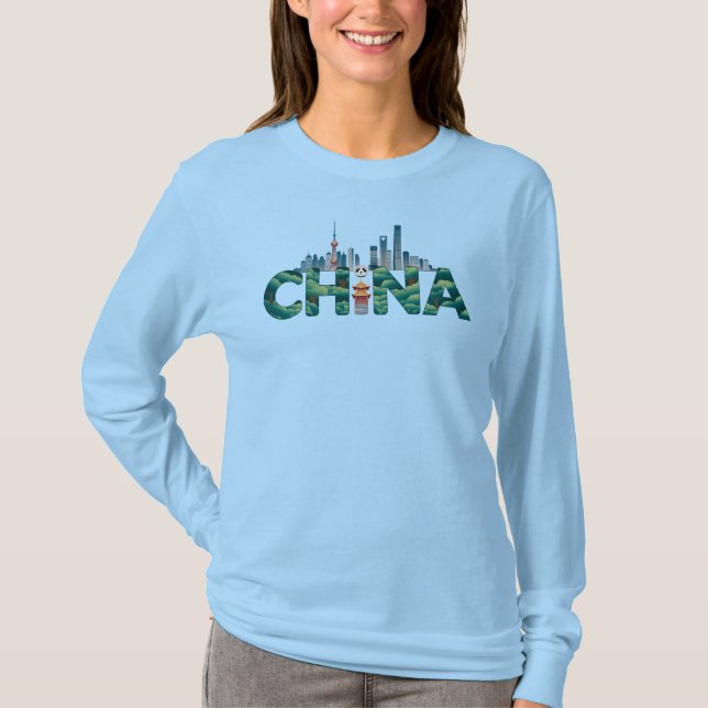 China Shanghai Temple Panda T-Shirt (Vorderseite)