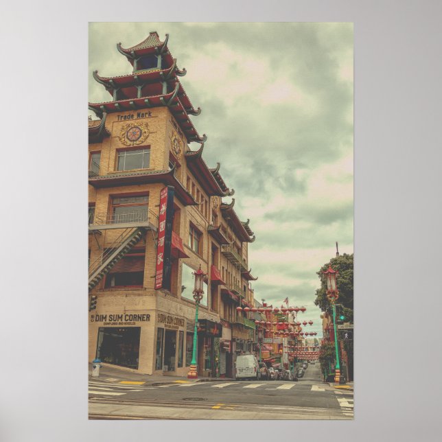 China Stadt mit traditioneller Architektur Poster (Vorne)