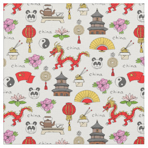China-Symbol-Muster Stoff