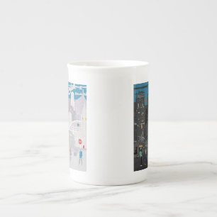 China Tasse Manchester UK Night Day Skyline