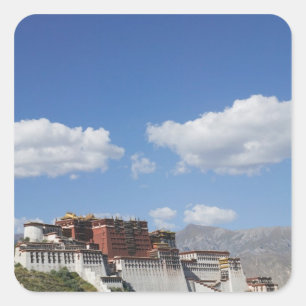 China, Tibet, Lhasa, Potala-Palast Quadratischer Aufkleber