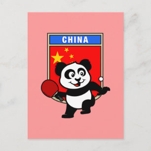 China Tischtennis Panda Postkarte