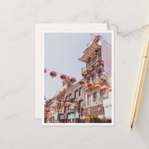 China Town rote Laternen San Francisco Foto leer Postkarte