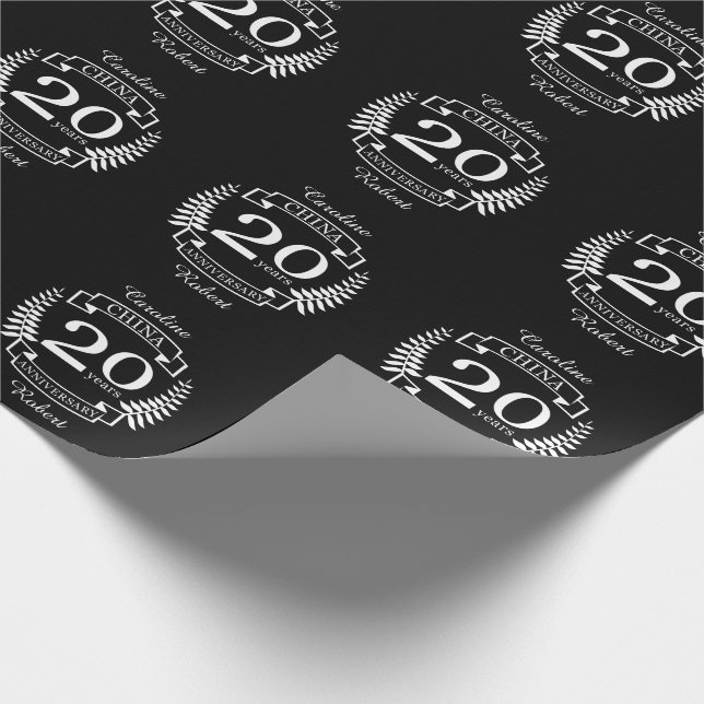 China Traditional wedding anniversary 20 years Geschenkpapier (Ecke)