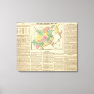 China und Japan-Atlas-Karte Leinwanddruck