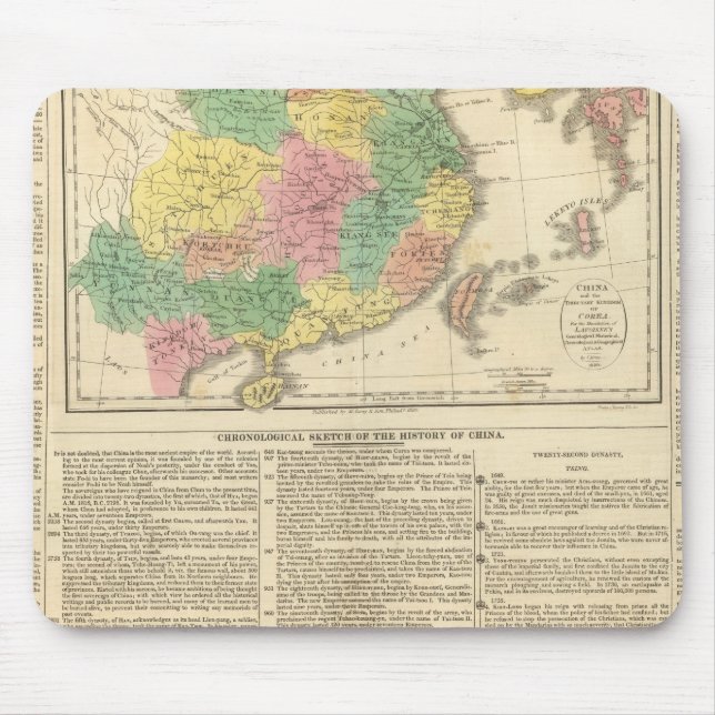 China und Japan Atlas Map Mousepad (Vorne)