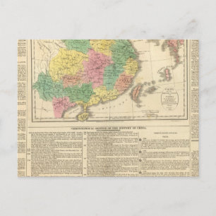 China und Japan Atlas Map Postkarte