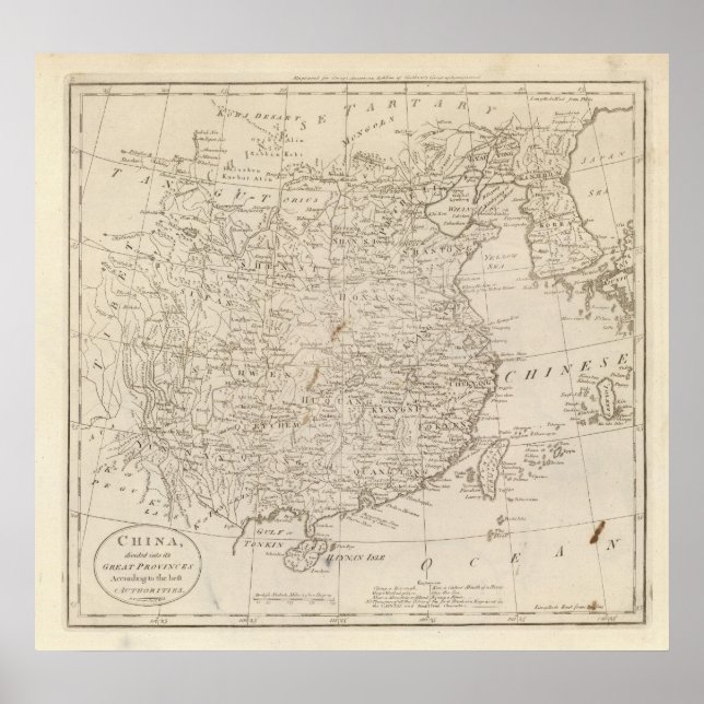 China, unterteilt in ihre großen Provinzen Poster (Vorne)