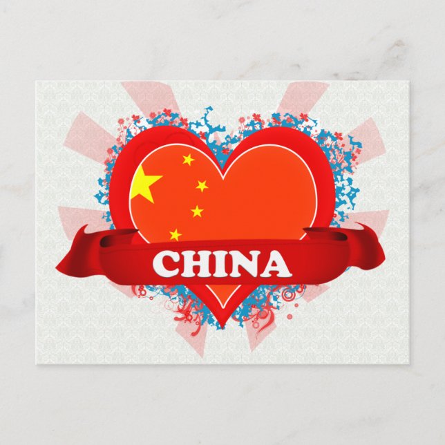 China Vintag I Liebe Postkarte (Vorderseite)