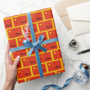 China Wrapping Paper, Chinesische Flagge patriotis Geschenkpapier