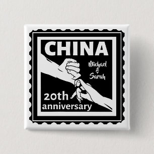 China zum 20. Hochzeitstag Button