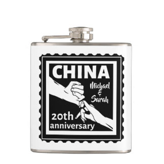 China zum 20. Hochzeitstag Flachmann