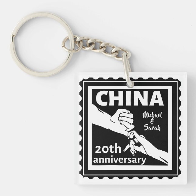 China zum 20. Hochzeitstag Schlüsselanhänger (Vorderseite)