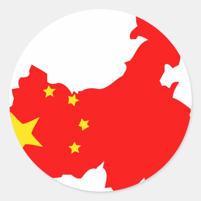 Chinaflaggenkarte Runder Aufkleber (Vorderseite)
