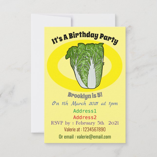 Chinakohl-Cartoon Einladung (Vorderseite)