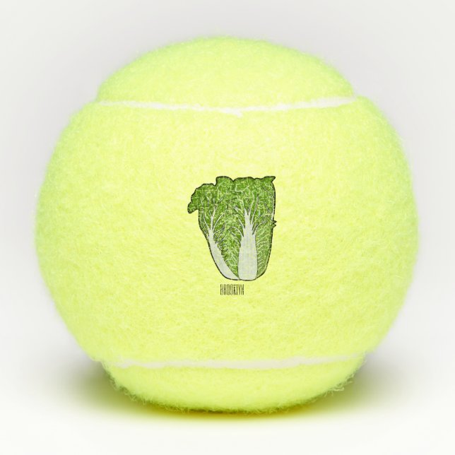 Chinakohl-Cartoon Tennisbälle (Vorderseite)