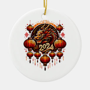 Chinas neues Jahr 2024 Keramik Ornament