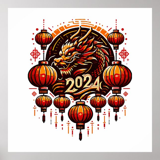 Chinas neues Jahr 2024 Poster (Vorne)