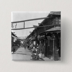 Chinatown in Shanghai, Ende des 19. Jahrhunderts Button