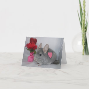 Chinchilla avec coeur sur le côté de la carte Vale