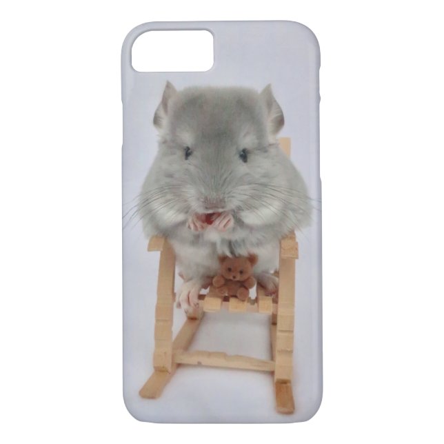 Chinchilla-Baby sitzend mit Teddybär Case-Mate iPhone Hülle (Rückseite)