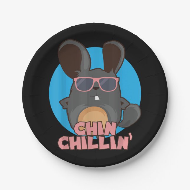 Chinchilla Chinchillin I Cool Sonnenbrille Geschen Pappteller (Vorderseite)