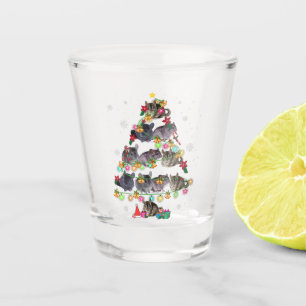 Chinchilla Christmas Tree Funny Rodents Lover Xmas Schnapsglas