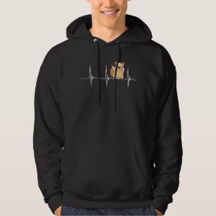 Chinchilla Dance Heartbeat Ekg Puls Niedlicher Rod Hoodie