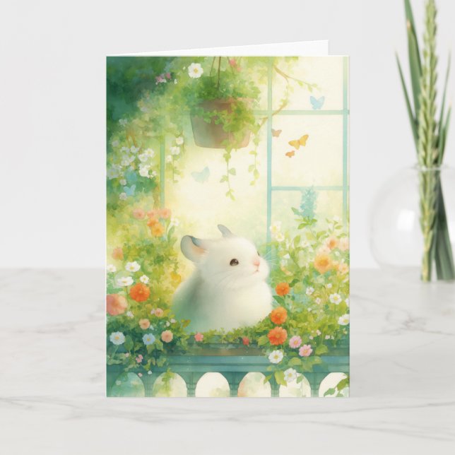 Chinchilla Friedlich Garden Retreat Karte (Vorderseite)