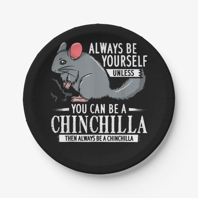 Chinchilla Geschenk Funny Niedliches Haustier Pappteller (Vorderseite)