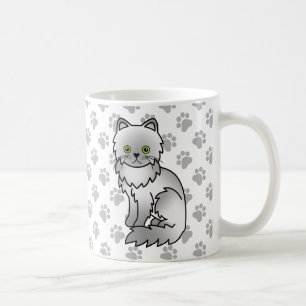 Chinchilla Grau Perser Süße Cartoon-Katze Kaffeetasse
