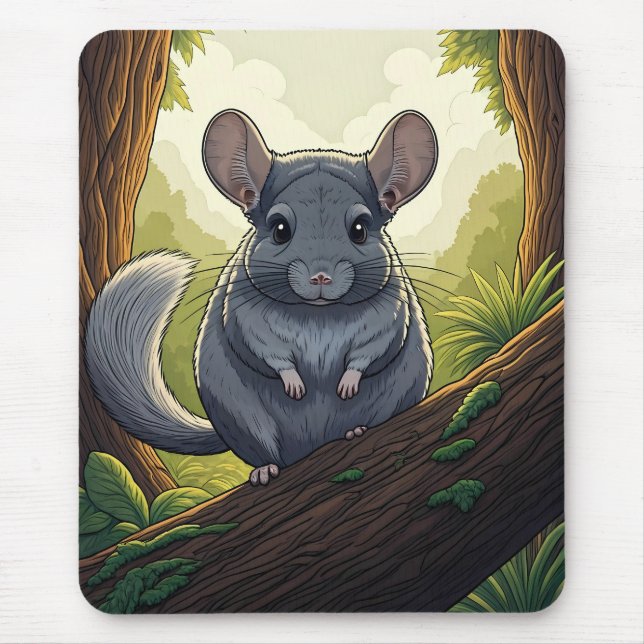 Chinchilla in the Forest Mousepad (Vorne)