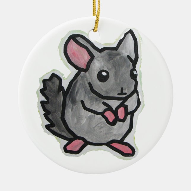 Chinchilla Keramik Ornament (Vorne)