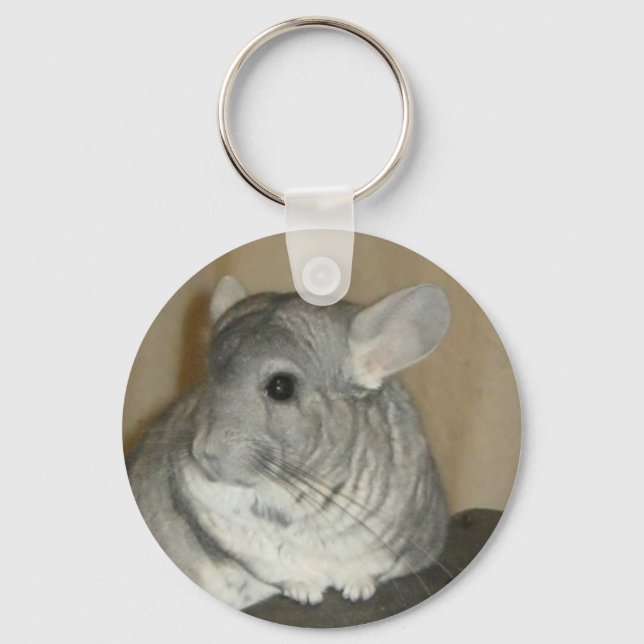Chinchilla Keyring (rund klassisch) Schlüsselanhänger (Vorderseite)
