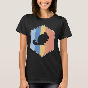 Chinchilla mit Retro-Farben in einem Hexagon T-Shirt