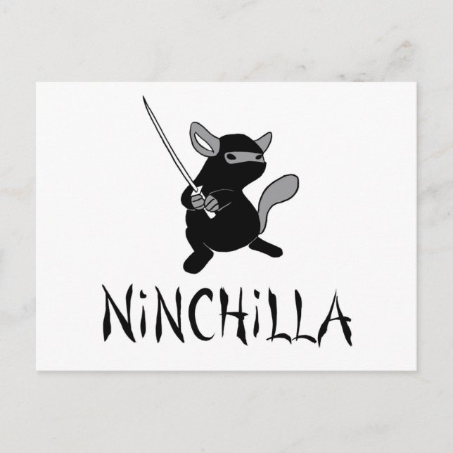 Chinchilla Ninja Postcard Postkarte (Vorderseite)