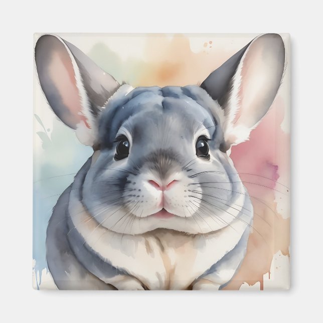 Chinchilla Portrait Magnet (Vorne)
