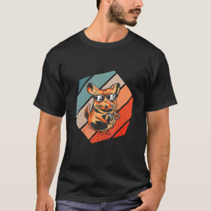 Chinchilla Sechskant Nagetier Retro Vintage Hausti T-Shirt