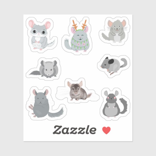 Chinchilla Stickers Aufkleber (Blatt)