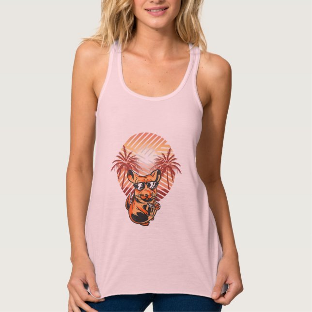 Chinchilla Summer Palm Vacation Chinchillas Owner  Tank Top (Vorderseite)
