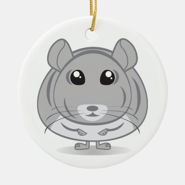 Chinchilla-Verzierung Keramikornament (Vorne)