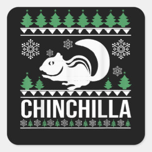 Chinchilla Weihnachten Ugly Sweater Xmas Geschenke Quadratischer Aufkleber